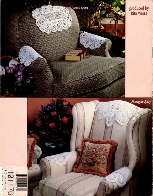 Crochet Patterns CHAIR SET DOILIES Doily PINEAPPLE Gems ...